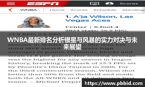 WNBA最新排名分析银星与风暴的实力对决与未来展望
